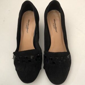 CLOUDWALKERS by Avenue Black Loafer Heels Pumps Shoes Size 8W